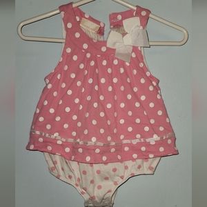 First impressions polka dot dress onesie bodysuit bow ribbon tank top  12 months